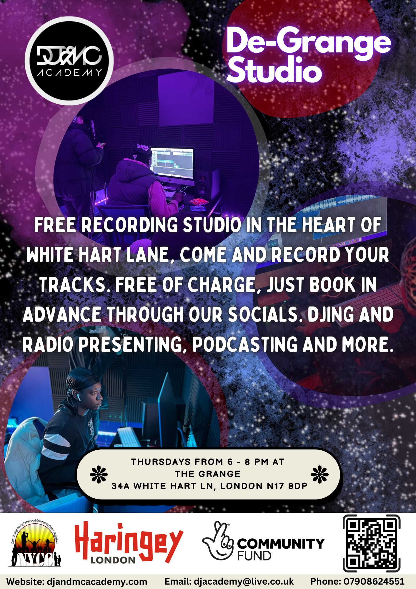 De-Grange Studio, White Hart Lane — free recording studio